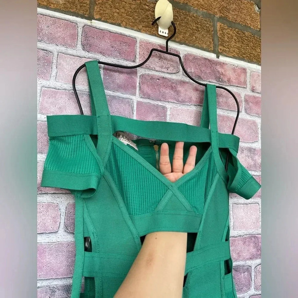 House of CB Caltina Bandage Mesh Bardot Cut out Mini Dress Size Small - Picture 7 of 14